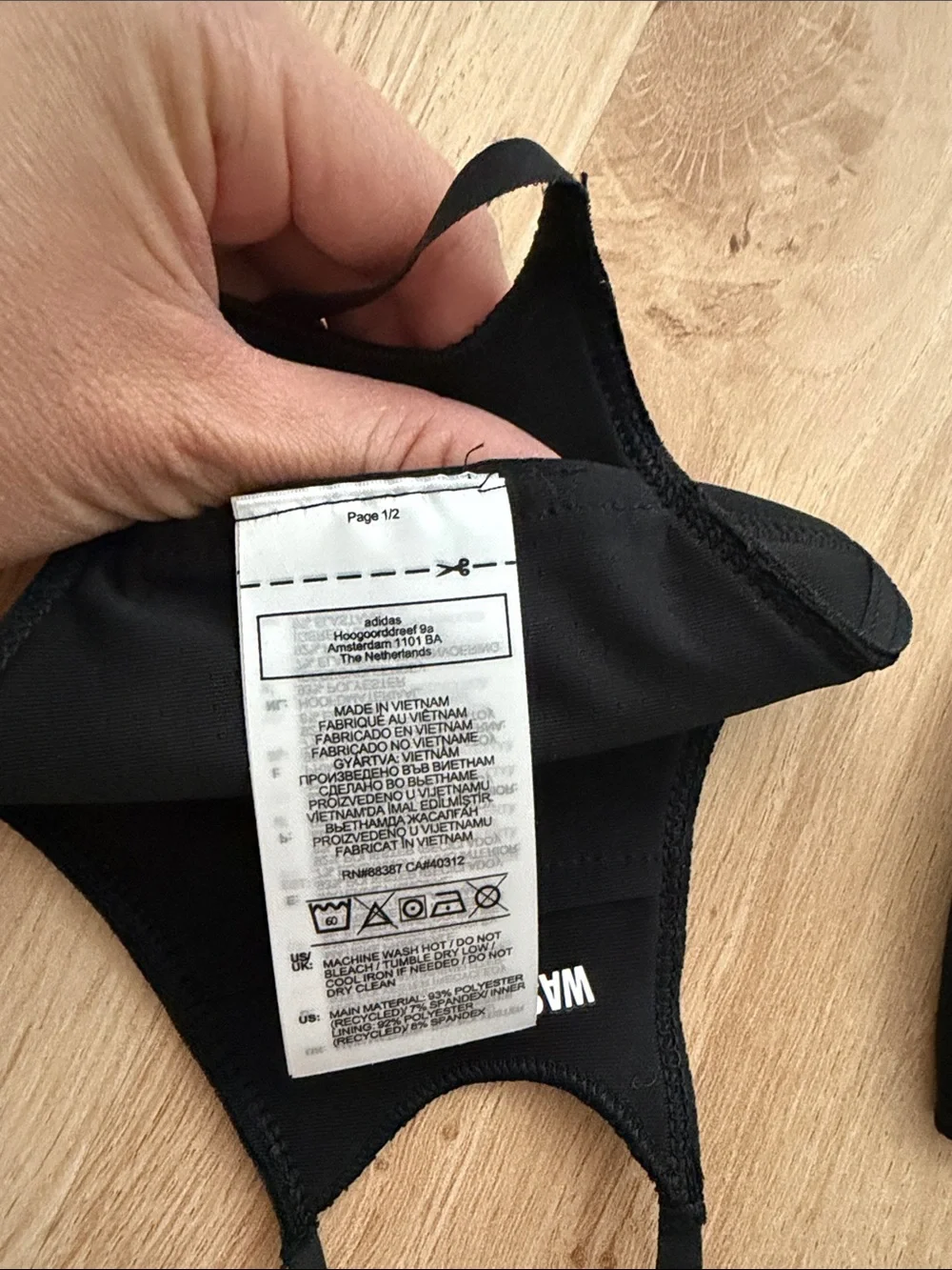 Adidas Black Reusable Face Masks